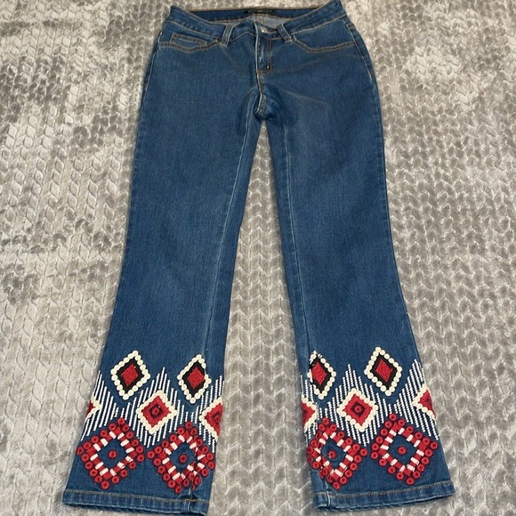 Boston Proper Embroidered Jeans. Size 0. - Picture 2 of 14